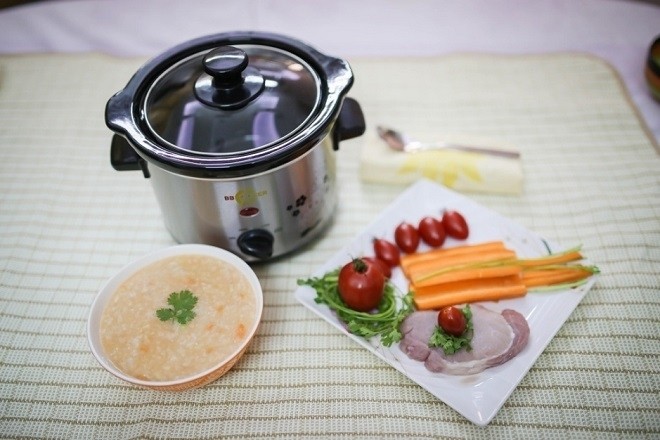 nấu cháo ăn dặm trong nồi áp suất