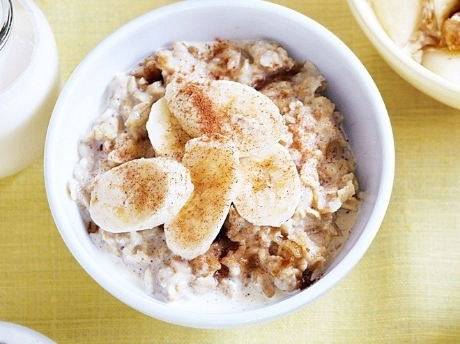 yến mạch và chuối