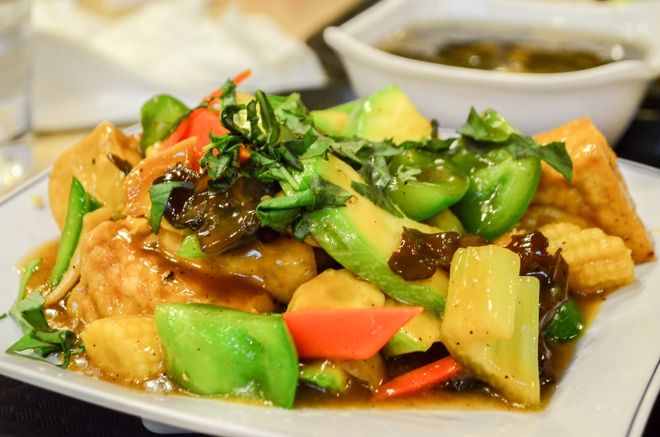đậu phụ kho rau củ