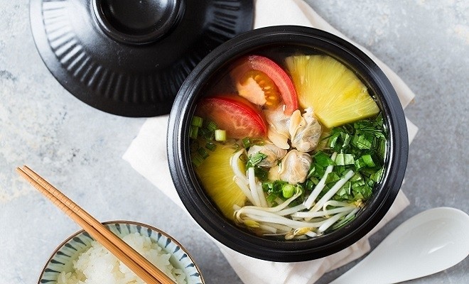 canh ngao nấu dứa