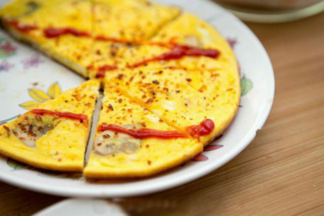 trứng chiên nấm phô mai