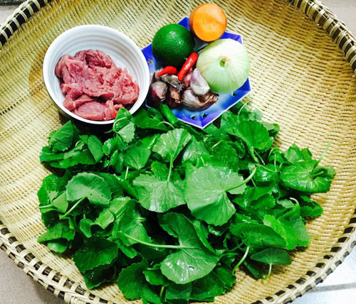 nguyên liệu làm canh rau má thịt bò