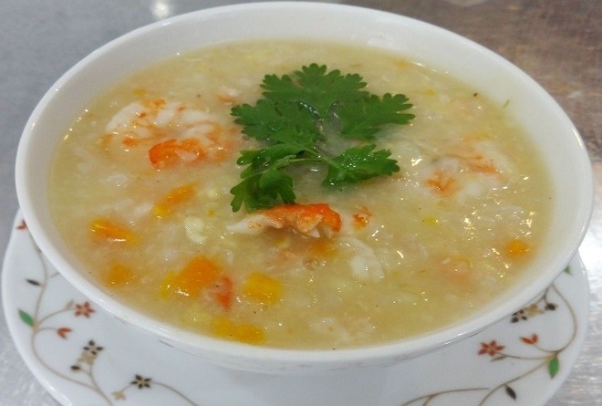 cháo tôm bí đỏ