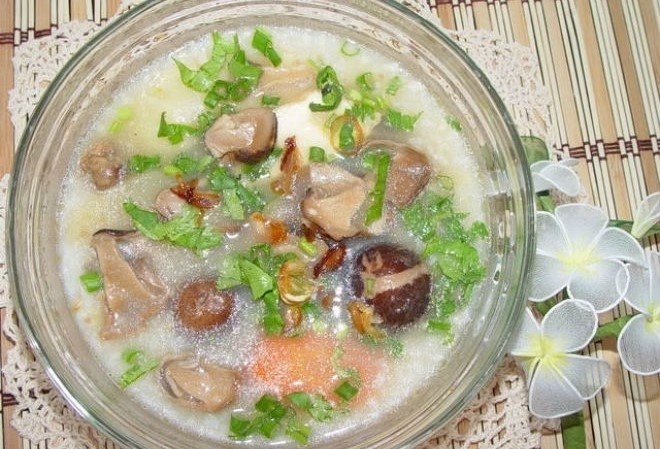 cách nấu cháo nấm chay