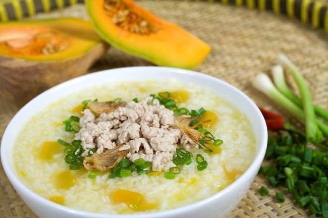 cách nấu cháo thịt bò bí đỏ