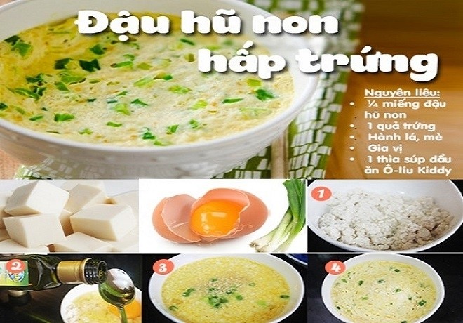 đậu hũ non hấp trứng