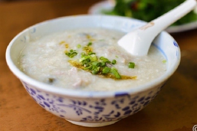 cháo thịt heo củ cải