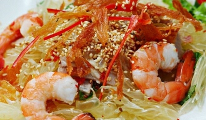 gỏi bưởi tôm thịt