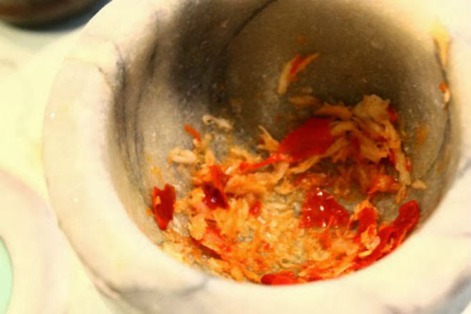 tỏi ớt giã nhuyễn