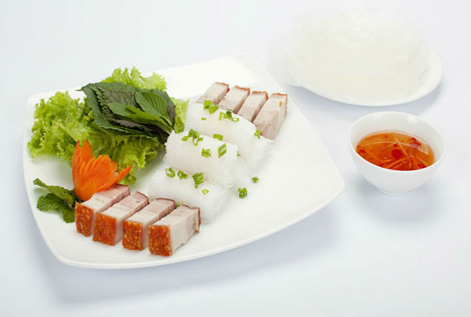 bánh hỏi heo quay ngon