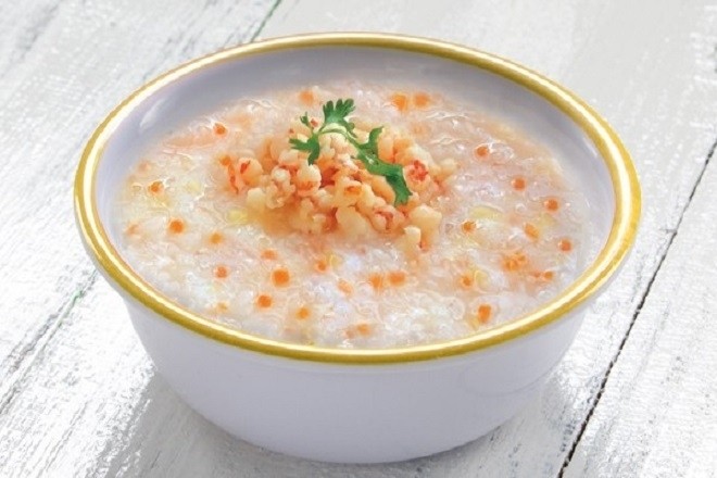 cháo tôm cà rốt