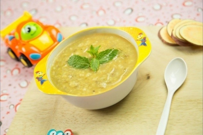 cháo gan gà khoai lang