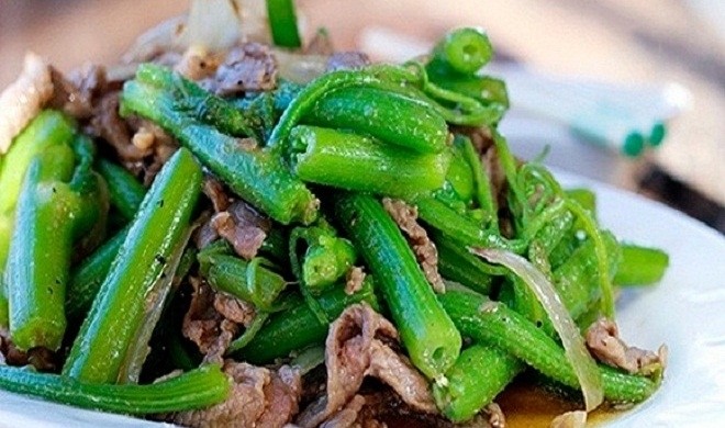rau bí xào thịt bò
