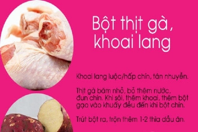 bột ăn dặm thịt gà khoai lang