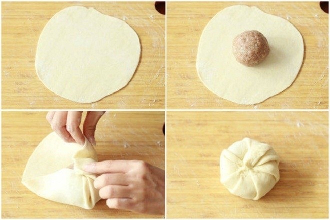 gấp bột theo mép để tạo hình đẹp mắt cho bánh