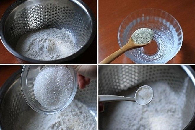 nguyên liệu làm bánh bao không nhân hết sức đơn giản
