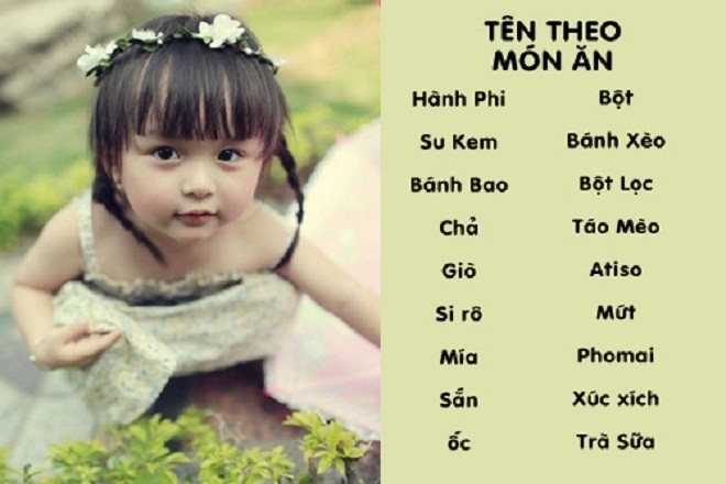 đặt tên ở nhà cho con gái theo tên món ăn