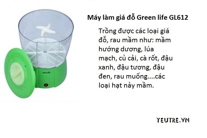 cấu trúc máy làm giá đỗ green life gl612