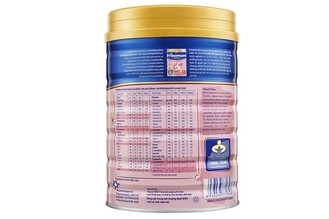 thành phần của sữa frisomum gold