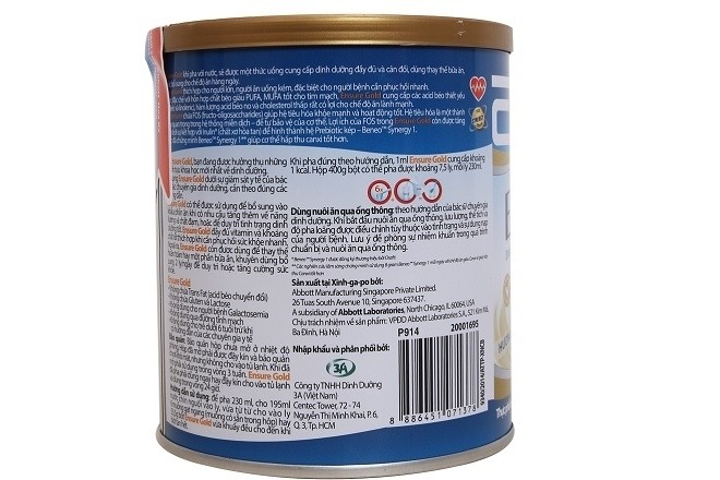thành phần dinh dưỡng hộp sữa ensure gold