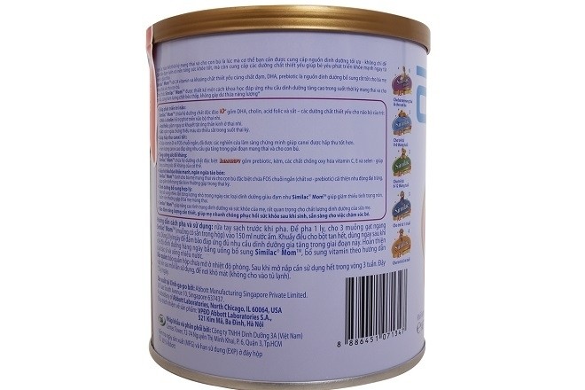 thành phần dinh dưỡng sữa similac mom iq plus