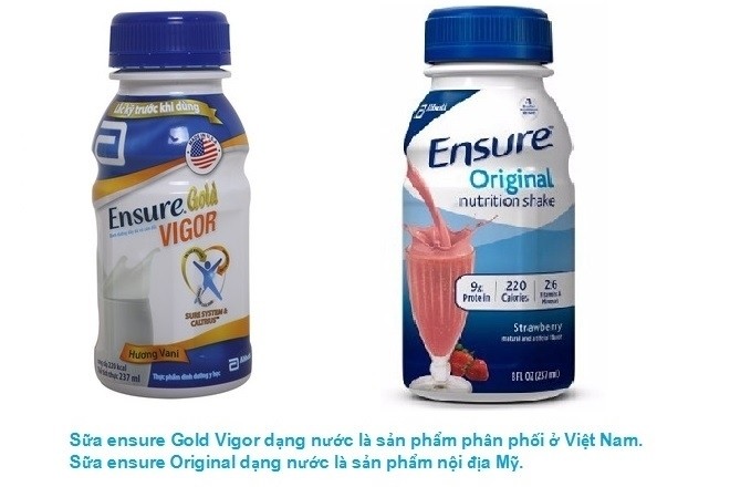 các loại sữa ensure nước