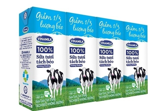lốc sữa tươi không đường tách béo vinamilk