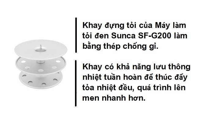 khay đựng tỏi của máy làm tỏi đen sunca sf g200
