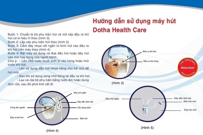 hướng dẫn sử dụng máy xông hút mũi dotha health care