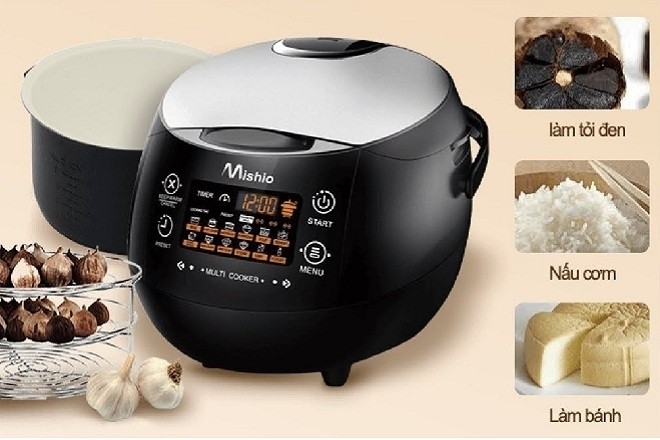 máy làm tỏi đen mishio MK)3 được tích hợp đa chức năng nấu ăn tự động
