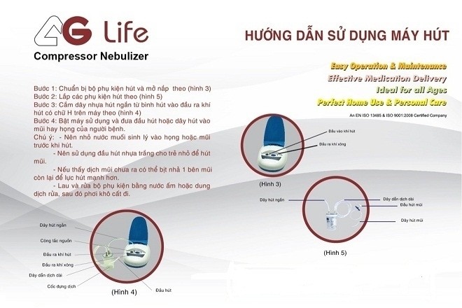máy hút mũi ag life rất dễ sử dụng thích hợp cho cả người lớn và trẻ em