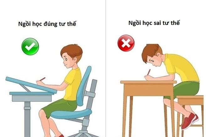 tư thế ngồi học đúng cách