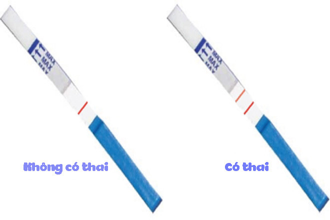 Đọc kết quả dự vào vạch hồng thứ 2 trên que thử thai