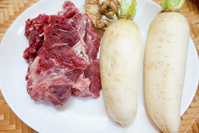 Nguyên liệu chính của món thịt bò kho củ cảii