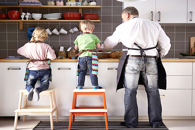 Ghi nhận lại hoạt động làm việc nhà cùng trẻ