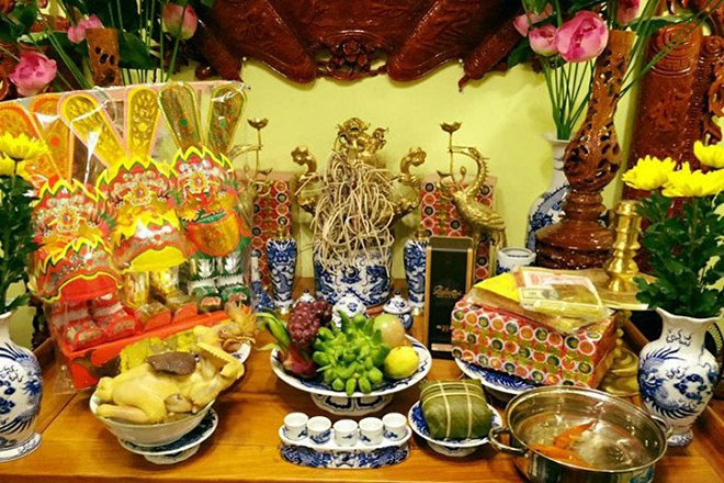 Mâm cỗ cúng ông Táo tùy theo gia đình