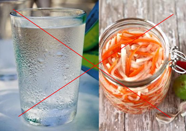 không ăn đồ chua và uống nước đá