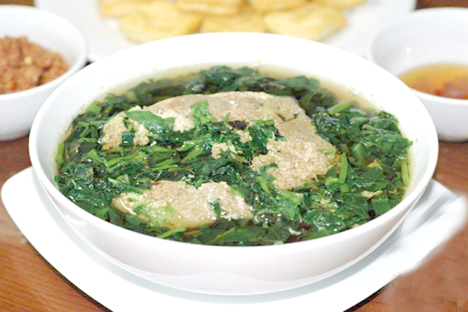 Canh mồng tơi cua đồng