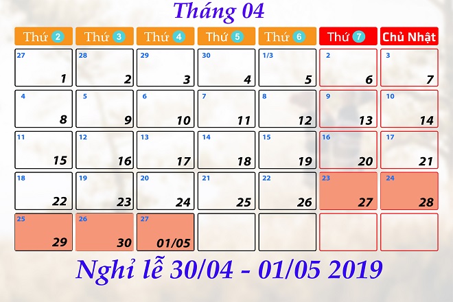 nghỉ lễ