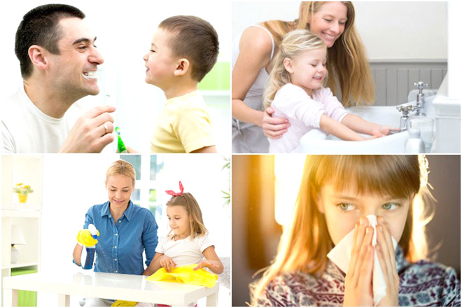 Cùng trẻ vệ sinh sạch sẽ