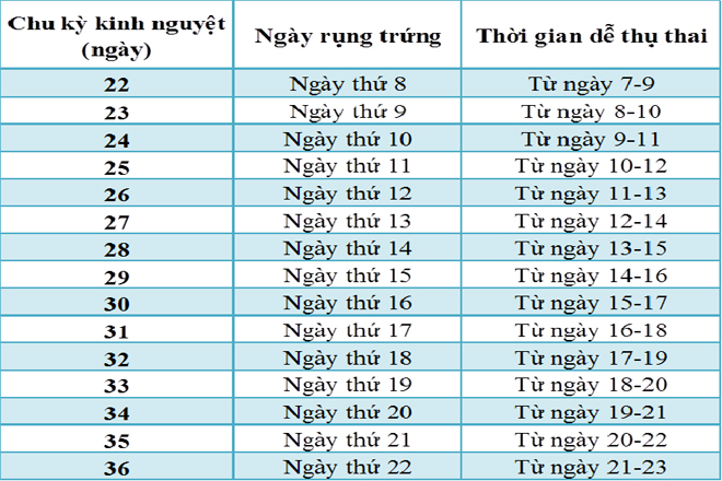 Chu kỳ kinh nguyệt và ngày rụng trứng