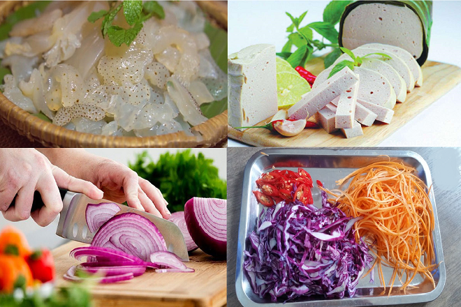 nộm sứa chả lụa