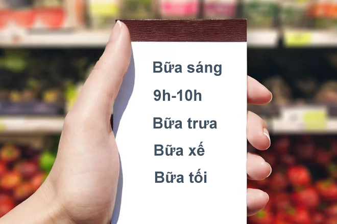 Chuẩn bị thực đơn khoa học