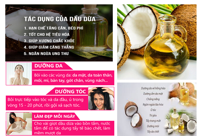công dụng của dầu dừa