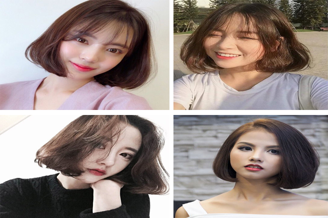 tóc ngắn xoăn phồng