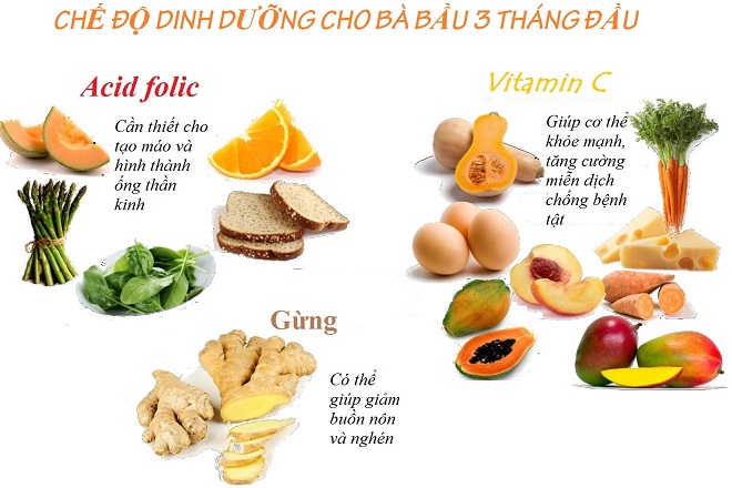 chế độ ăn uống 3 tháng đầu