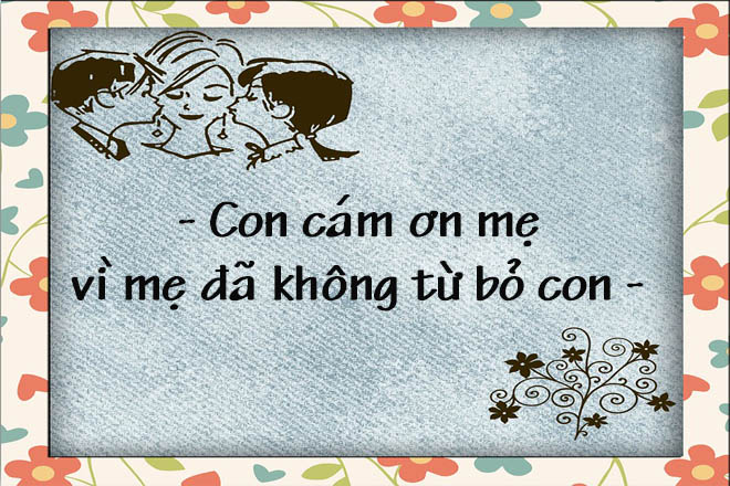 Thay lời cám ơn mẹ
