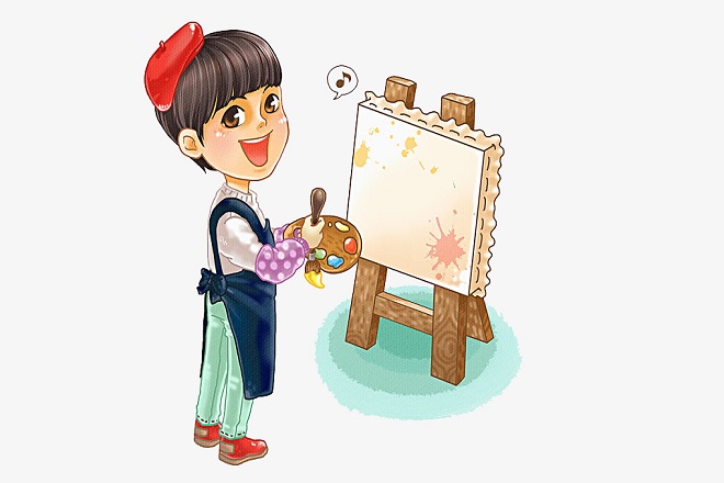 bé học vẽ