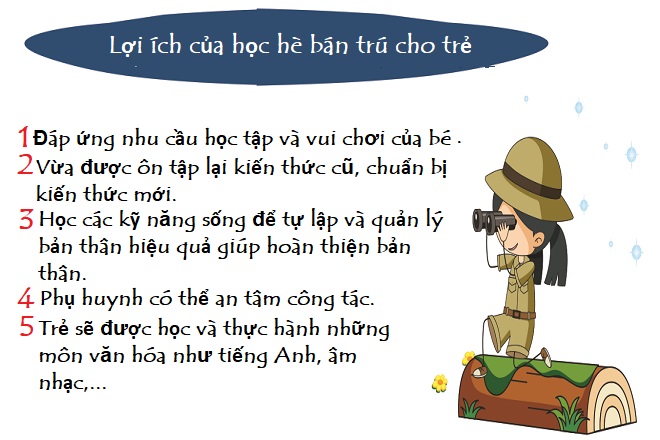 lợi ích của việc học bán trú hè cho bé