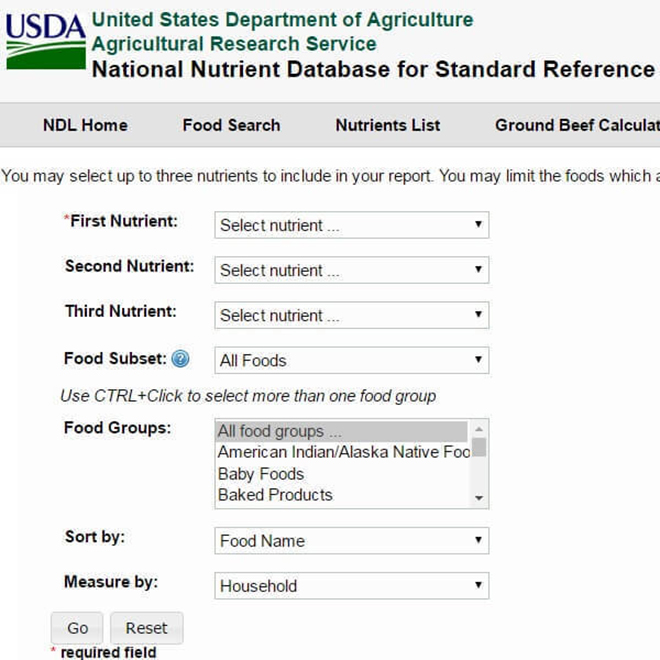 USDA Food Search